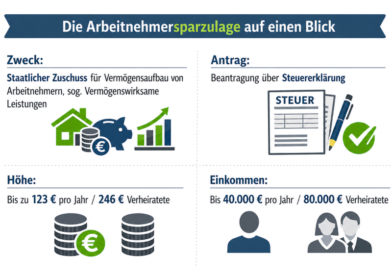 Die Arbeitnehmersparzulage auf einen Blick Die Arbeitnehmersparzulage auf einen Blick