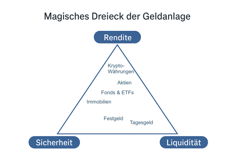 Geldanlagen im Spannungsverhältnis des magischen Dreiecks