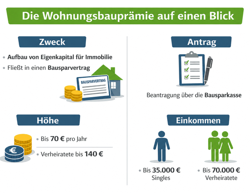 Die Wohnungsbauprämie auf einen Blick